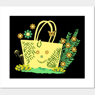 floral handbag Posters and Art